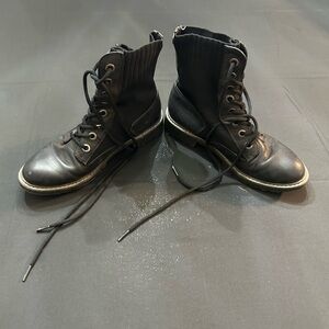 Blowfish Back Lace-Up Boots w/Knit Collar Women's Sz 7.5 Combat Grunge Emo Biker